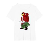 Père Noël rétro années 80 T-Shirt, Femme Grandes Tailles, Blanc, 3X