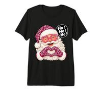 Père Noël Rose Léopard Ho Ho Ho Humour Cadeau T-Shirt Haut de Gamme
