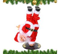 Père Noël rotatif inversé, jouet de père Noël dansant - Statue du Père Noël chantant Jouet électrique de Noël | Décoration saisonnière de table de à l'envers pour chambre à coucher, chevet