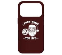 Père Noël Sarcastique, Je Sais où tu vis, Noël drôle Coque pour iPhone 17 Pro