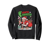 Père Noël Squatch Bigfoot Sucre d'orge de Noël Flocons de Neige Forêt Sweatshirt