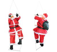 Père Noël sur échelle 85cm Décoration de Noël Figure de Noël Nicolas [en.casa]