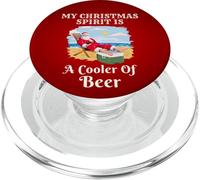 Père Noël sur la Plage Mon Esprit de Noël est Un Refroidisseur de bière PopSockets PopGrip pour MagSafe