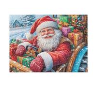 Père Noël traîneau de Noël Hiver 500 Pieces Casse-tête Adulte en Carton sans Déformation Très Difficile Haute Difficulté Anti-Stress Décoration Murale Cadeau Noël Pas Cher 500 PCS