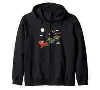 Père Noël traîneau Dinosaure drôle Mignon Amateur de Dinosaures Sweat à Capuche