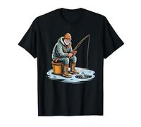 Pere Pecheur sur Glace Vortex Polaire Neige Hiver Lac Gele T-Shirt