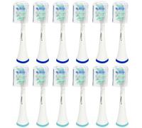 PERECT Lot de 12 brossettes de rechange compatibles avec Philips Sonicare C3 C2 C1 W2 G3 G2 A3 Brosse de rechange douce Sensitive pour soins des gencives avec couvercle anti-poussière (blanc)