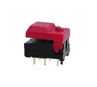 Perel 139780 DIP Bouton poussoir, digitast, capuchon Gris