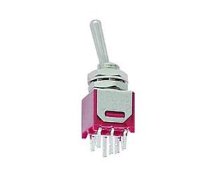 Perel 300186 Interrupteur à bascule, subminiatur, 2 x pour