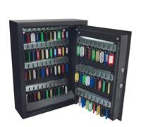 Perel Armoire à clés à Combinaison, 71 Crochets, avec 71 Porte-clés et 2 clés de Secours, Noir