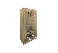 Perel Armoire de Rangement avec Tringle Amovible, 4 Petites étagères et 2 Grandes étagères, Cadre métallique, Housse Enroulable avec Une Bande Auto-agrippante et Fermeture éclair, 89 x 44,5 x 169 cm,