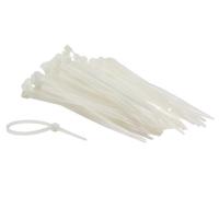 Perel Attaches en nylon blanches, 100 pièces, 100 x 2,5 mm, résistant aux UV, auto-verrouillantes, jusqu'à 8 kg de traction, pour la gestion des câbles à l'intérieur et à l'extérieur.