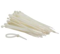 Perel Set Colliers de Câblage en Nylon 4,6x120mm - Blanc, résistant aux UV, 100 pièces.