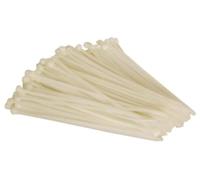 Perel Attaches en nylon blanches, 100 pièces, liens de câble 200 x 4,6 mm, résistant aux UV, auto-verrouillants, 23 kg de traction, pour applications lourdes à l'intérieur et à l'extérieur