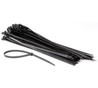 Perel Attaches en nylon noir, 100 pièces, serre-câbles 500 x 8,8 mm, résistant aux UV, auto-verrouillable, 80 kg de traction, pour applications lourdes à l'intérieur et à l'extérieur