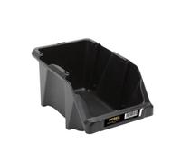Perel Bac à bec empilable en plastique pour vis et petites pièces, boîte de rangement avec porte-étiquette pour atelier garage ou entrepôt, noir, 4 l, 152 x 245 x 122 mm