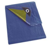 Perel Bâche, bâche imperméable, bache de Protection extérieur, hivernage, très résistante, 22 œillets, Angles renforcés, rectangulaire, Bleu/Vert, 110 g/m², 5 x 6 m