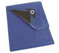 Perel Bâche, bâche imperméable, bache de Protection extérieur, hivernage, très résistante, 14 œillets, Angles renforcés, rectangulaire, Bleu/Noir, 180 g/m², 3 x 4 m
