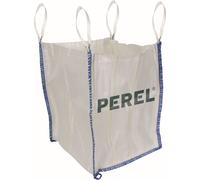 Perel Big bag jardin, sac à gravats chantier, sac de transport pour gravats construction rénovation, 4 passants, réutilisable, capacité de charge 1000 kg, 95 x 95 x 110 cm