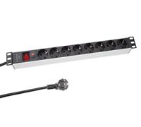 Perel BLOC MULTIPRISE - 8 PRISES - TERRE ALLEMANDE - POUR RACK 19"