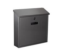 Perel Boîte aux lettres murale extérieure Monaco – Acier inoxydable, serrure, 2 clés, gris argent