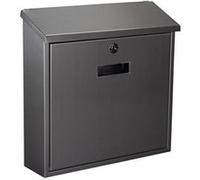Perel Boîte aux lettres murale extérieure Monaco – Acier inoxydable, serrure, 2 clés, gris argent