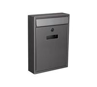 Perel Boîte aux lettres murale Ibiza – INOX, serrure, 2 clés, 36×26×8 cm, argenté