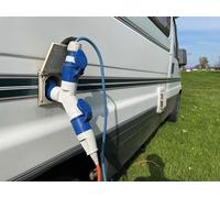 Perel Câble adaptateur, H07RN-F 3G2.5, 3 m, 16 A/230 V, 3680 W, type E/F sur CEE, pour intérieur et extérieur, caoutchouc, bleu