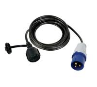 Perel câble convertisseur, H07RN-F 3G1,5, 3 m, 16 A/230 V, 3680 W, type F vers CEE, pour l'intérieur et l'extérieur, caoutchouc, bleu