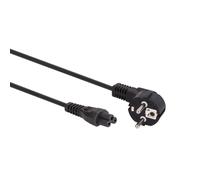 Perel Câble d'alimentation, H05VV-F 3G0.75, 1.8 m, 2.5 A/230 V, 625 W, type E/F 90° vers C5, usage intérieur, PVC, noir