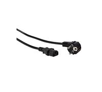 Perel Câble d'alimentation, H05VV-F 3G1, 2 m, 10 A/230 V, 2500 W, Type E/F 90° vers C13, Usage intérieur, PVC, Noir