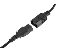 Perel Câble secteur, H05VV-F 3G1, 1.8 m, 10 A/230 V, 2500 W, C14 sur C13, pour l'intérieur, PVC, noir
