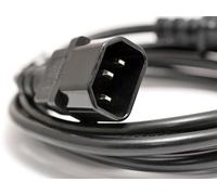 Perel Câble secteur, H05VV-F 3G1, 1.8 m, 2.5 A/230 V, 2500 W, type F sur C14, pour l'intérieur, PVC, noir