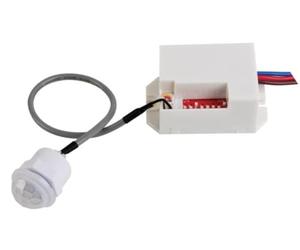 Perel Capteur de Mouvement PIR Mini encastré pour Usage intérieur, détecteur avec Angle de détection 100°, portée Jusqu’à 8 m, Fonction Jour et Nuit Automatique, IP20, Blanc