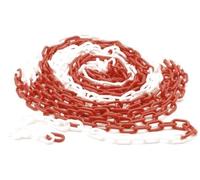 Perel Tools – Chaîne barrière plastique 10 m rouge/blanc pour intérieur et extérieur