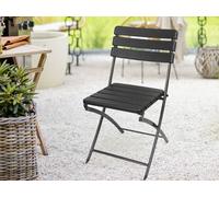 Perel Chaise pliante, pliable, résistante à l'usure, aspect bois, maximum 300 kg, noir