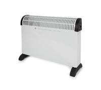 Perel Chauffage convecteur 2000W, convecteur électrique avec 3 niveaux de chauffage, ventilateur turbo, thermostat, minuterie, protection contre la surchauffe IP20, autonome pour pièces jusqu’à 25 m³