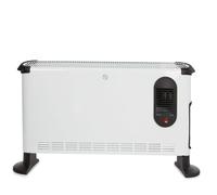 Perel Chauffage convecteur 3000W, convecteur électrique avec 3 niveaux de chaleur, ventilateur turbo, thermostat, IP20, protection surchauffe, portable pour pièces jusqu’à 75 m³