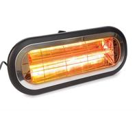 Perel Chauffage de terrasse/parasol, 2000 W, low glare, avec interrupteur, avec support pour montage au mur et plafond, résistant aux éclaboussures, 1 niveau de chauffe, métal, noir