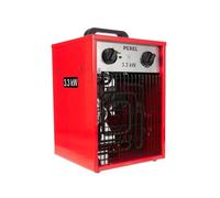 Perel Chauffage soufflant électrique 3300W, 2 niveaux de chaleur, thermostat et fonction air frais, IP24, protection contre la surchauffe, appareil portable compact pour atelier, garage ou abri
