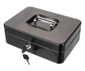 Perel Coffret à monnaie, avec 2 clés et monnayeur, noir