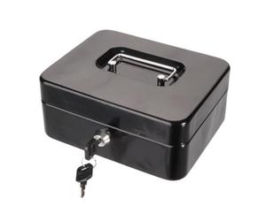 Perel Coffret à monnaie, avec 2 clés et plateau amovible, noir