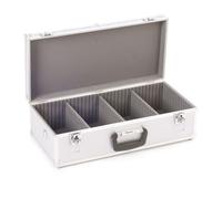 Perel Coffret CD, 80 CD, serrure à clé, 2 clés, aluminium, 565 x 265 x 170 mm
