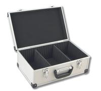 Perel Coffret pour 60 CD, verrouillage à clé, 2 clés, aluminium, 424 x 265 x 173 mm