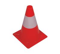 Perel Tools Cône de signalisation 30 cm bandes non réfléchissantes, usage récréatif, Rouge/Blanc