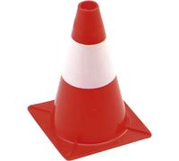 Perel Tools Cône de signalisation 30 cm bandes non réfléchissantes, usage récréatif, Rouge/Blanc