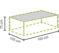 Perel Couverture d'extérieur pour tables jusqu'à 160 cm, grise, rectangulaire, 165 cm x 105 cm x 75 cm