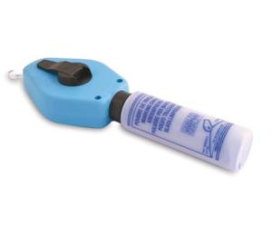 PEREL Defi Traceur à cordeau boîtier ABS cordeau 30 m avec crochet et manivelle bleu noir réservoir de poudre 100 g avec poudre supplémentaire corde 1 mm pour chantier et traçage