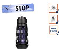 Perel Destructeur d'insectes, électrique, LED UV, grille haute tension 1000 V, bac de récupération amovible,