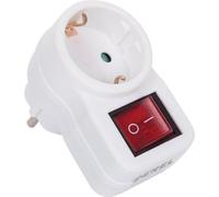 Perel Distributeur de prises avec interrupteur, prise de courant de sécurité, polypropylène, intérieur, blanc